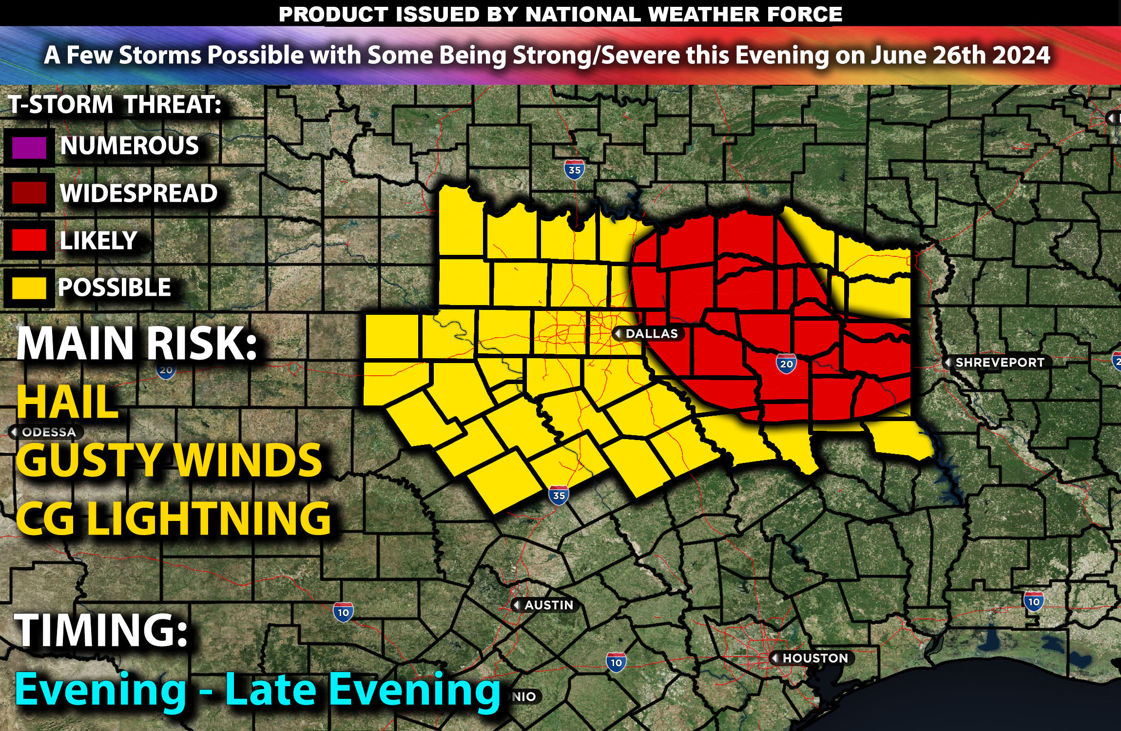 A Few Storms Possible with Some Being Strong/Severe this Evening on June 26th, 2024